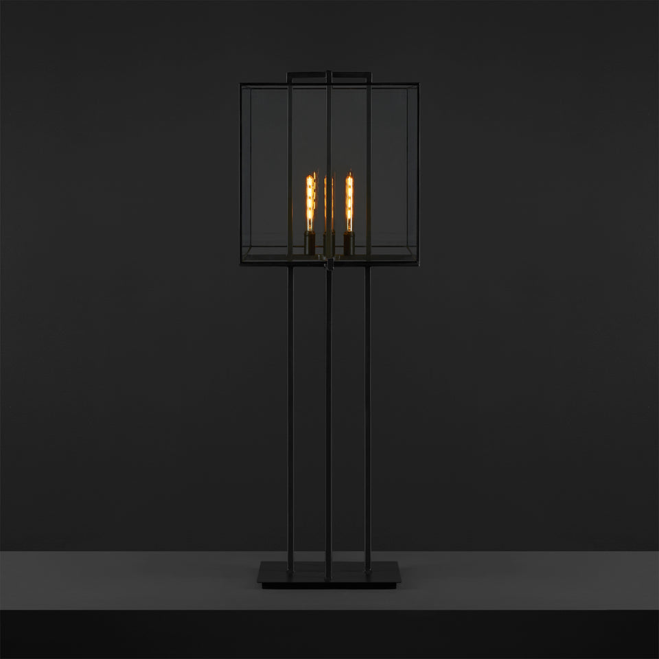 Lámpara de Mesa Americana de 4 Luces Pantalla Vidrio Claro - Casa-Armida-Store