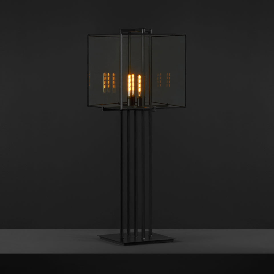 Lámpara de Mesa Americana de 4 Luces Pantalla Vidrio Claro - Casa-Armida-Store
