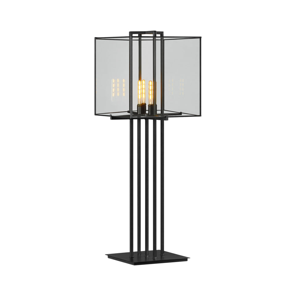 Lámpara de Mesa Americana de 4 Luces Pantalla Vidrio Claro - Casa-Armida-Store