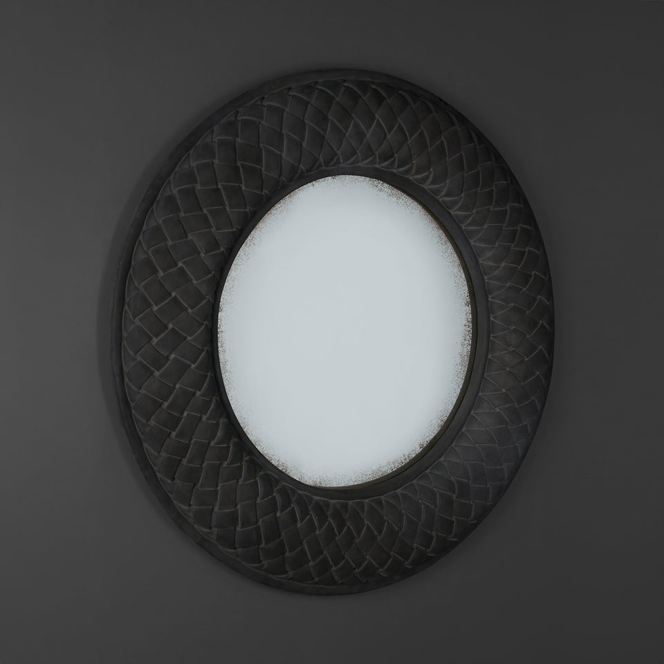 Marco Espejo Tejido Round Frame - Casa-Armida-Store