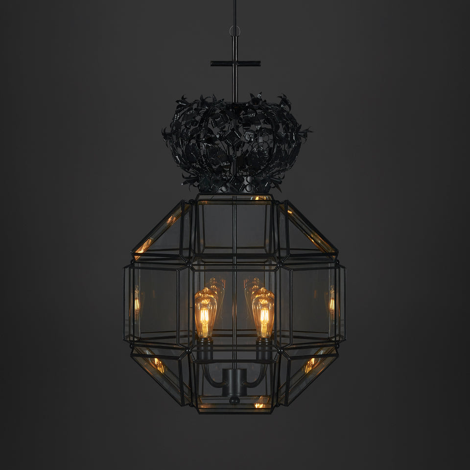 Lámpara Colgante Elisheva Mediana con Corona 4 L