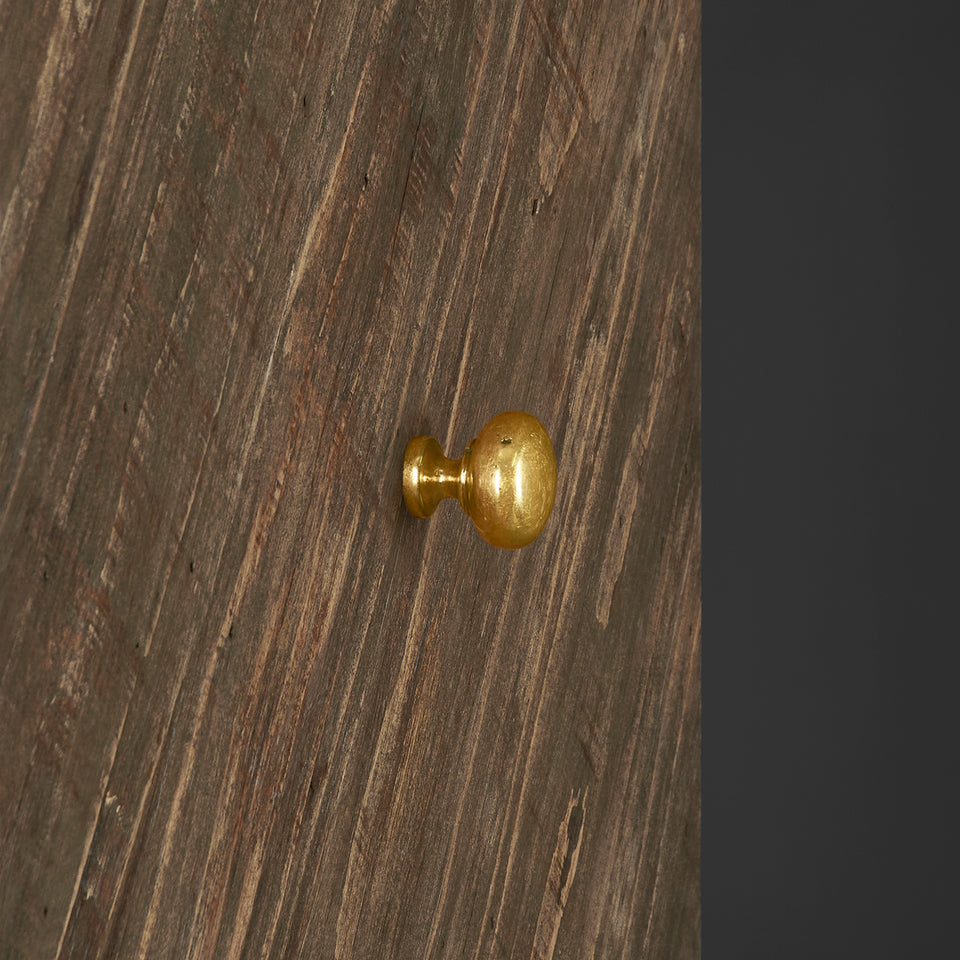 Jaladera Bola Plana Chica en Bronce Brillante